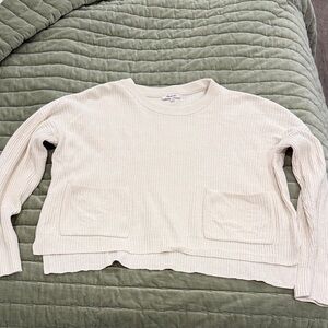 Madewell Cream Ribbed Knit Sweater